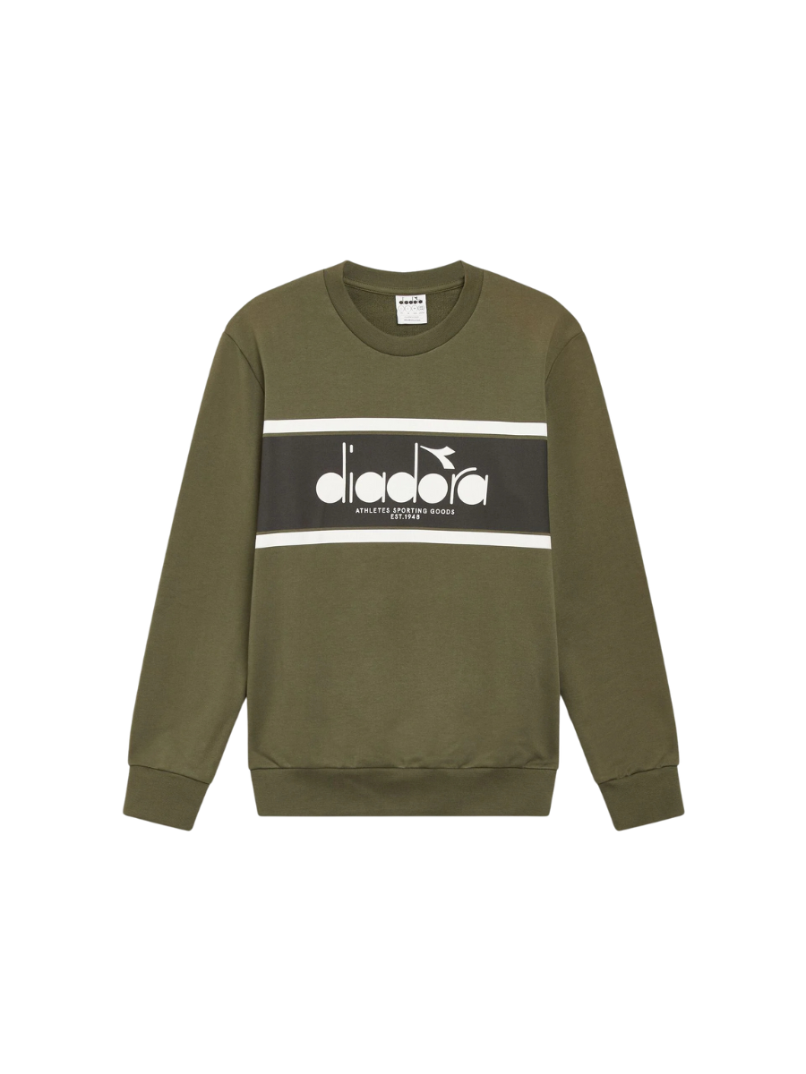 SWEATSHIRT CREW LOGO VERDE FUCILE